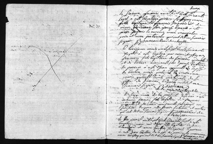 Collection du greffe. Baptêmes, mariages, sépultures, 1767