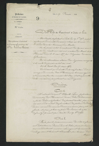 Travaux réglementaires pour les moulins de Breuil et des Fleuriaux. Mise en demeure d'exécution (29 février 1856)