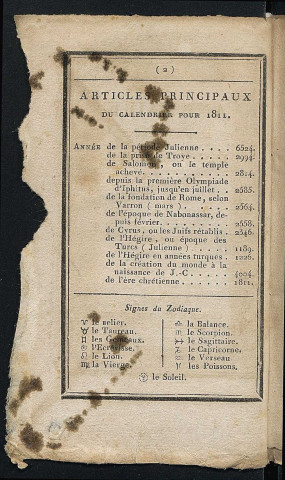 Annuaire du département de l'Indre-et-Loire - 1811.