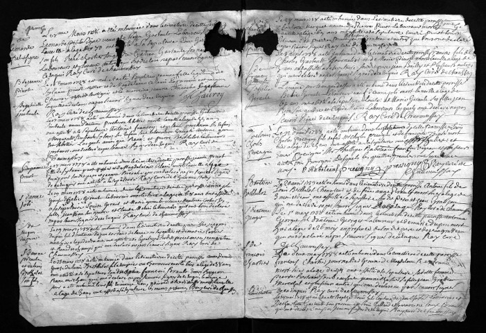 Collection du greffe. Baptêmes, mariages, sépultures, 1738 - Les années 1676-1737 sont lacunaires dans cette collection