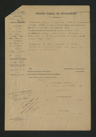 Procès-verbal de récolement (23 octobre 1913)