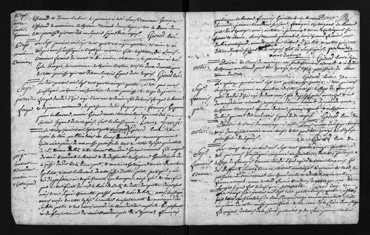 Collection du greffe. Baptêmes, mariages, sépultures, 1784