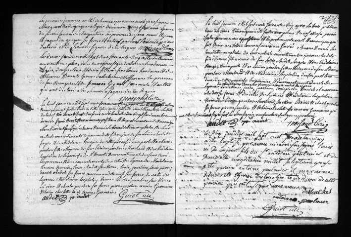 Collection du greffe. Baptêmes, mariages, sépultures, 1765