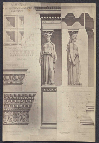 Terracine. Temple d'Anxur : photographie d'un dessin de Benjamin Chaussemiche.