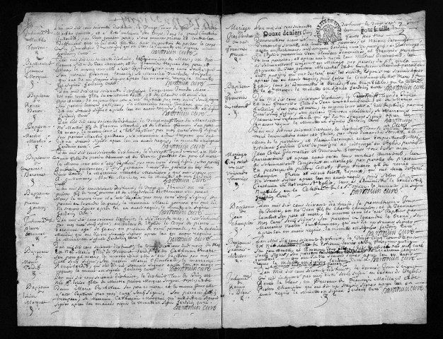 Baptêmes, mariages, sépultures, 1678