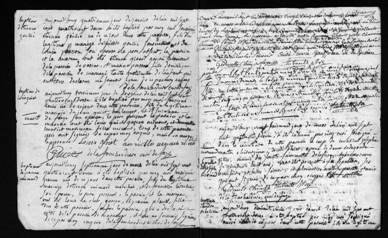 Collection du greffe. Baptêmes, mariages, sépultures, 1792