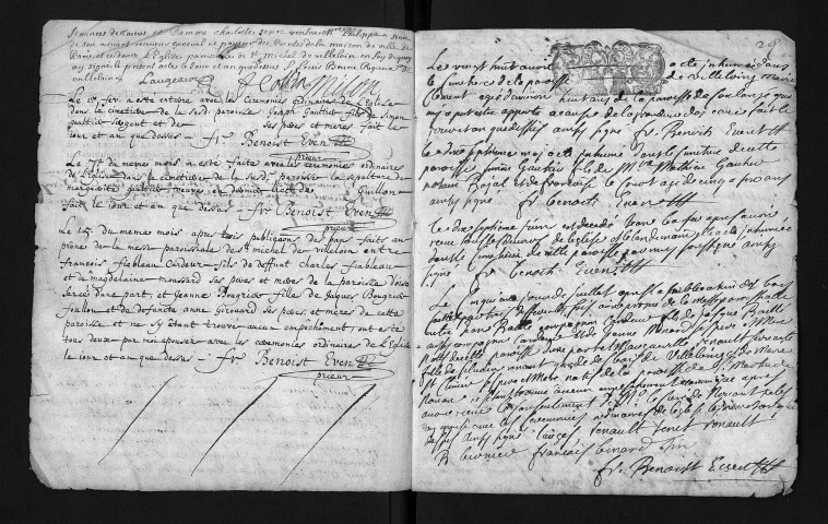 Baptêmes, mariages, sépultures, 1700-1701 - L'année 1699 est lacunaire dans la collection du greffe