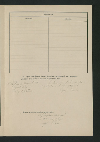 Procès-verbal de récolement (26 août 1893)