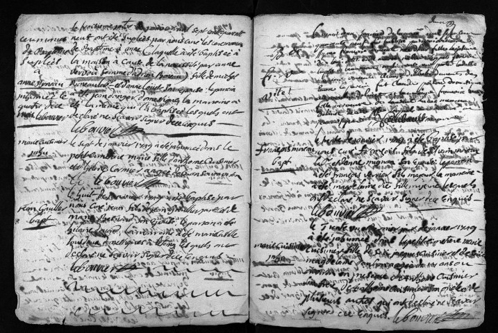 Collection du greffe. Baptêmes, mariages, sépultures, 1749