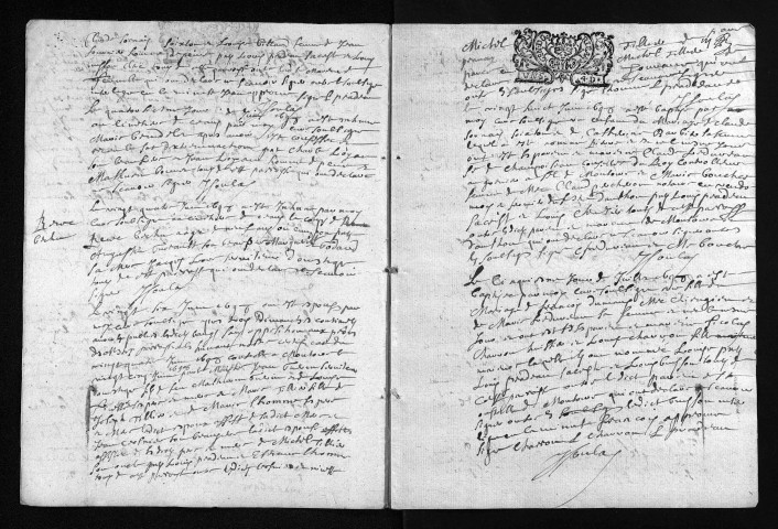 Collection du greffe. Baptêmes, mariages, sépultures, 1698