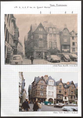 Place Plumereau, 2, 4, 6, 8 rue du Grand Marché.