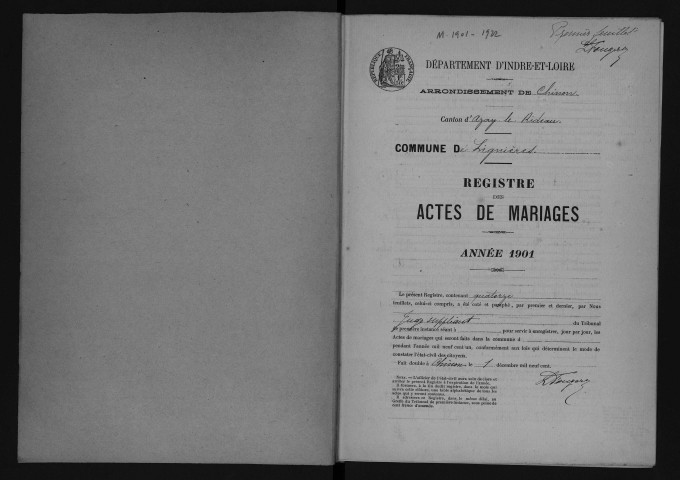 Mariages, 1901-1905