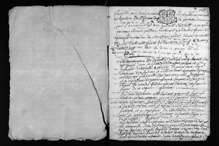 Collection du greffe. Baptêmes, mariages, sépultures, 1747
