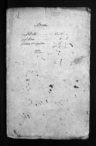 Collection du greffe. Baptêmes, mariages, sépultures, 1776