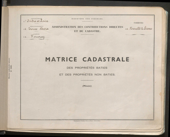 Table des comptes de la matrice. Comptes actifs personnes morales et A - G.