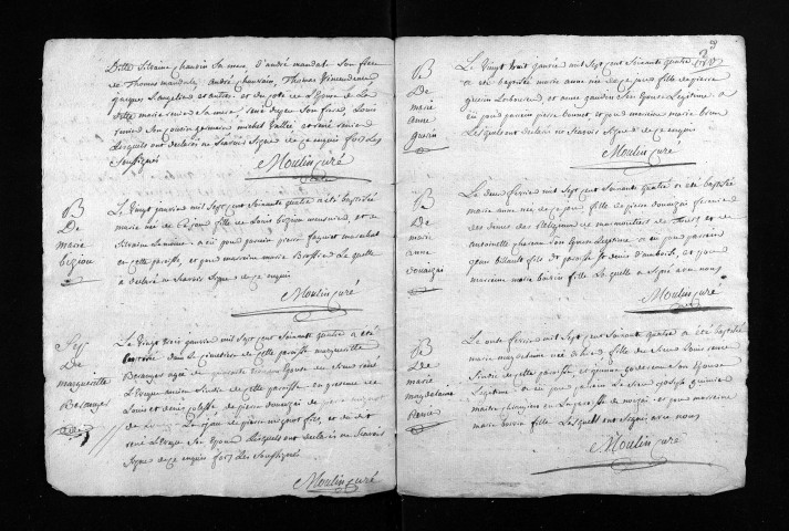 Collection du greffe. Baptêmes, mariages, sépultures, 1764 - Les années 1761-1763 sont lacunaires dans cette collection