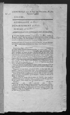 1788 (2 octobre) - 1789 (22 août)