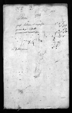 Collection du greffe. Baptêmes, mariages, sépultures, 1784