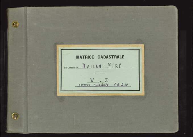 Comptes actifs V - Z. Comptes supprimés 1-200.