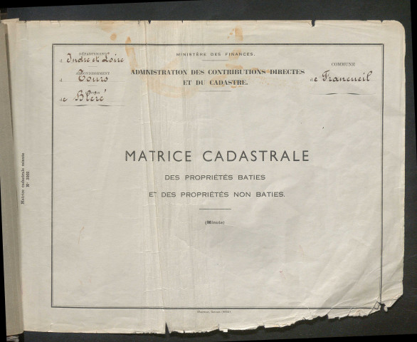 Table des comptes de la matrice. Comptes actifs personnes morales et A - Bl.
