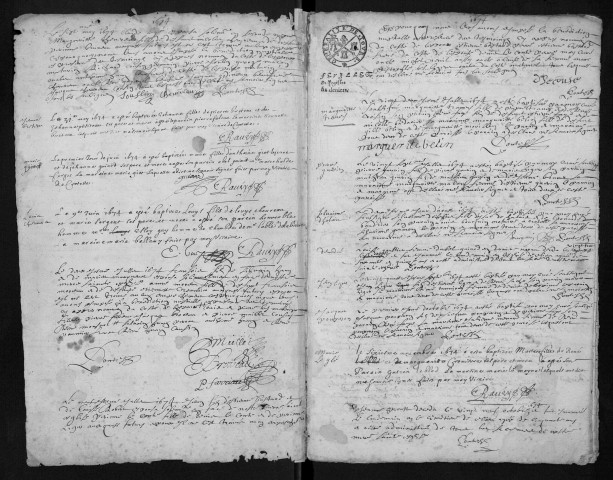 Collection communale. Baptêmes, mariages, 1674-1692 - Lacune : de janvier 1690 au 27 février 1691