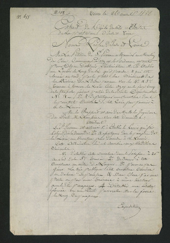 Arrêté préfectoral autorisant la construction d'un lavoir et l'aménagement du parapet de la levée pour accéder au lavoir (26 mars 1832)