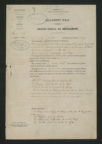 Procès-verbal de vérification (5 juillet 1871)