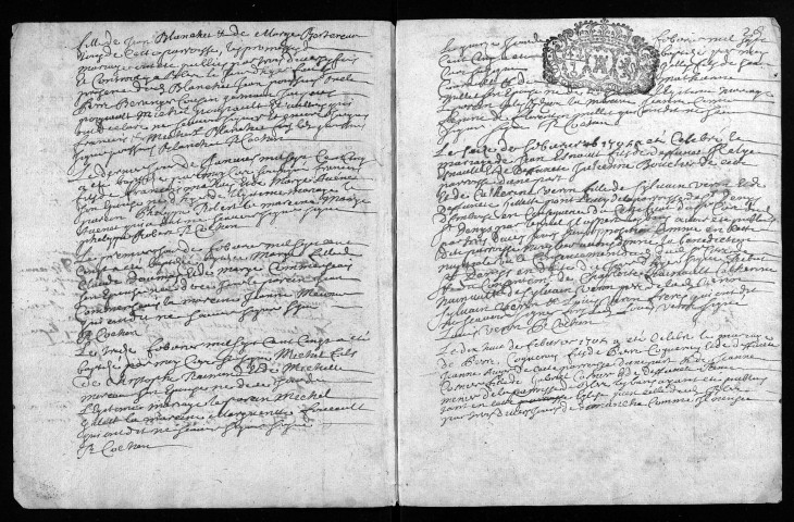 Collection du greffe. Baptêmes, mariages, sépultures, 1705