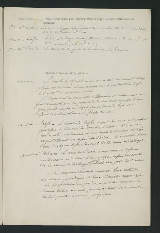 Procès-verbal de visite des moulins de moulins de Nouet, à Trèfle et d'Esves (29 juin 1853)