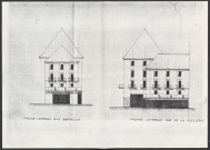 Plan : façade latérale rue Berthelot et façade latérale rue de la Scellerie.