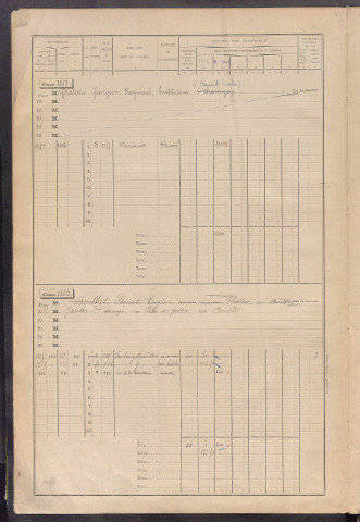 Matrice des propriétés bâties, cases 1361 à 2104.