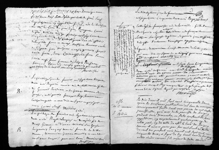 Collection du greffe. Baptêmes, mariages, sépultures, 1752