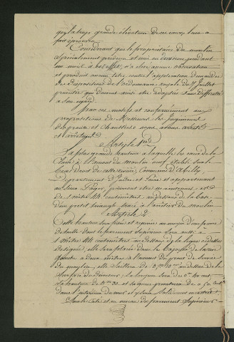 Règlement des eaux du Moulin neuf à Abilly appartenant au sieur Pager (2 juin 1831)