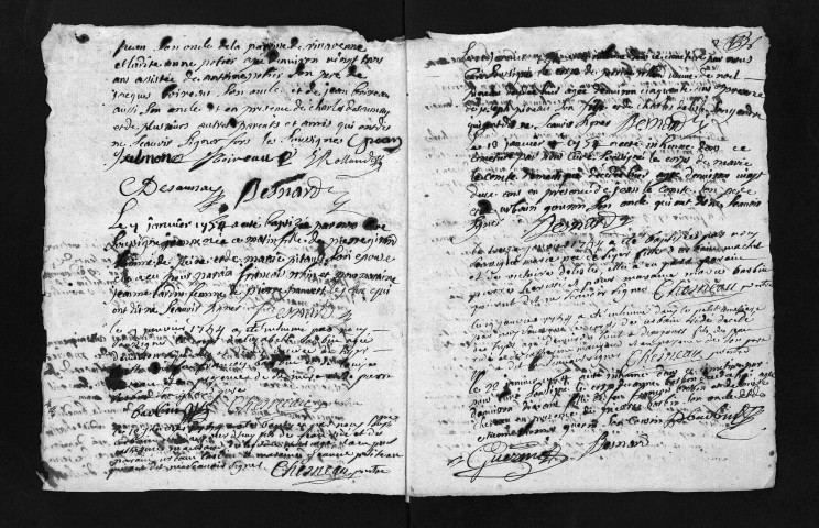 Baptêmes, mariages, sépultures, 1754-1755