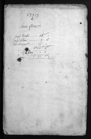 Baptêmes, mariages, sépultures, 1779