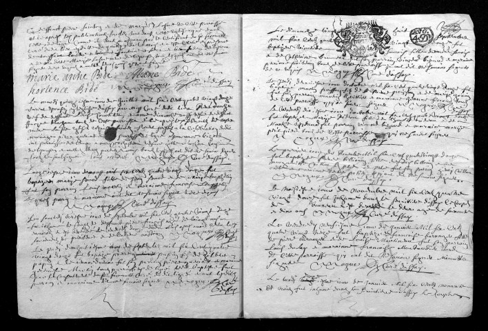 Collection du greffe. Baptêmes, mariages, sépultures, 9 mars 1692-12 janvier 1693