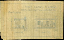 Loches. Hôtel de ville. Nouvelles dispositions des services. Architecte : Edmond Rigaud. Propriétaire: Commune de Loches. Documents graphiques.