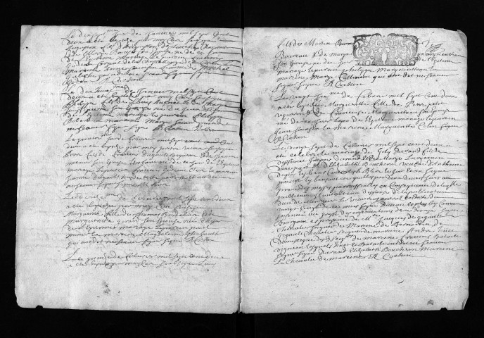 Collection du greffe. Baptêmes, mariages, sépultures, 1702-mars 1703 - Les années 1672-1701 sont lacunaires dans cette collection