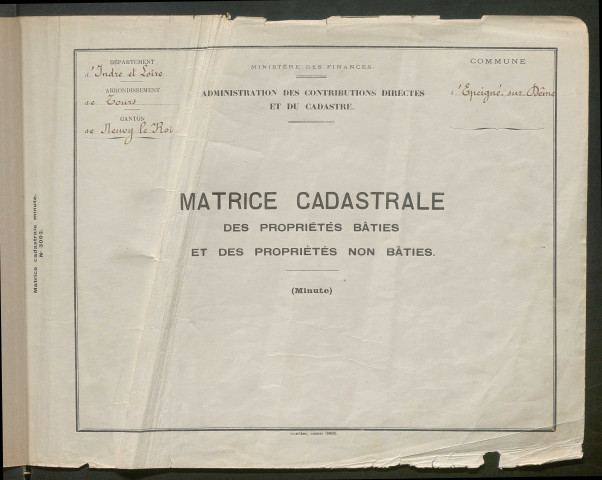 Table des comptes de la matrice. Comptes actifs personnes morales et A - F.
