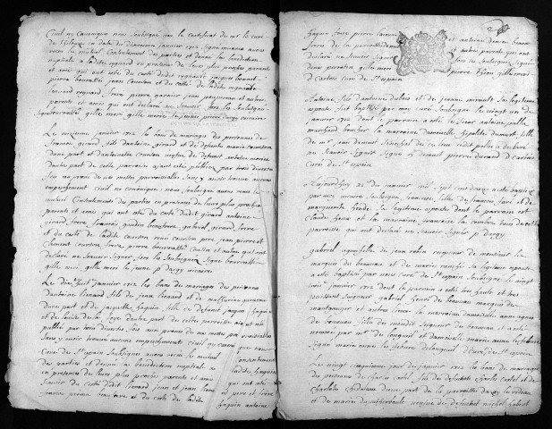 Baptêmes, mariages, sépultures, 1712 - Les années 1707-1711 sont lacunaires dans la collection du greffe