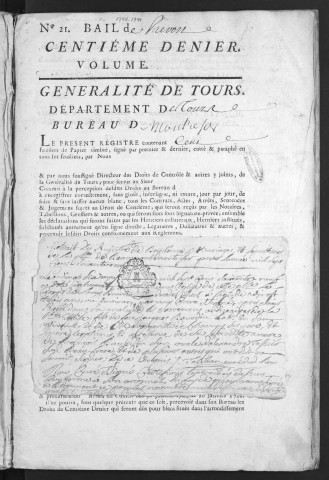 Centième denier et insinuations suivant le tarif (27 décembre 1768-12 avril 1771)