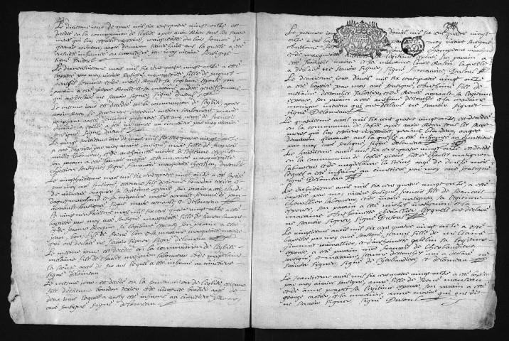 Collection du greffe. Baptêmes, mariages, sépultures, 1691