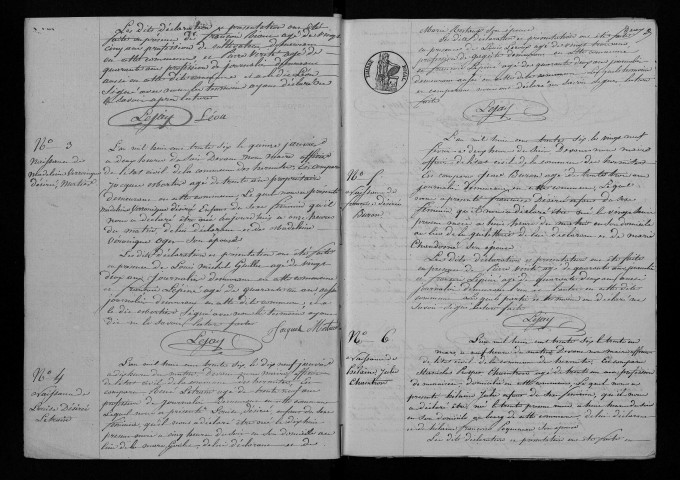 Naissances, 1836-1892 - Les naissances de l'année 1864 ont été reliés avec les mariages voir 6NUM8/116/023