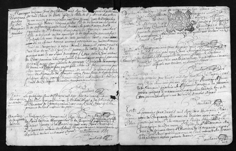 Collection du greffe. Baptêmes, mariages, sépultures, 1710-1711 - Les années 1678-1709 sont lacunaires dans cette collection