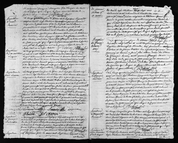 Collection du greffe. Baptêmes, mariages, sépultures, 1771-1772