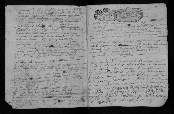 Collection communale. Baptêmes, mariages, sépultures, 1718-1736