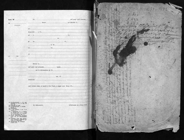 Collection communale. Baptêmes, mariages, sépultures, 1671-1697