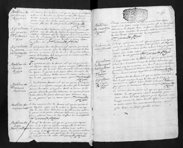 Collection communale. Baptêmes, mariages, sépultures, 1715-1722