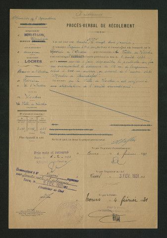 Procès-verbal de récolement (23 janvier 1931)