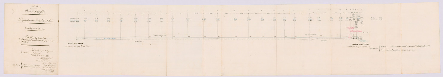 N° 1 bis - Règlement des moulins de l'Esves, commune de Marcé : plans (8 mai 1841)
